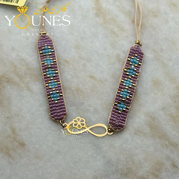 دستبند بند میوکی گل بینهایت طلا